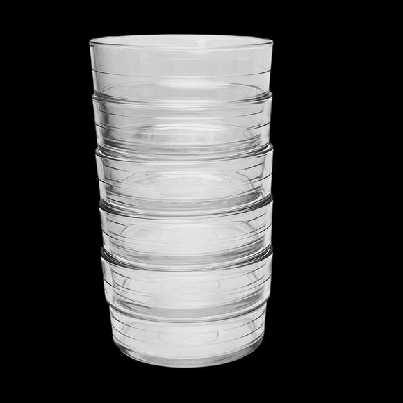 Ikea Clear Glass Bowls Set 5 Svepa Etched Rings Stackable Made in Turkey 12144 - Picture 2 of 16